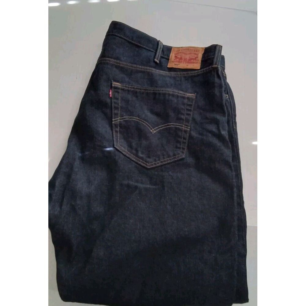 Levi's 501 Jeans Dark Wash Straight‎ Leg Denim Pants Classic Fit Size W42